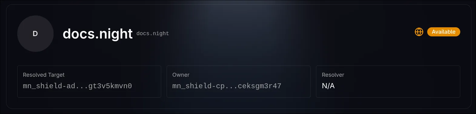 Target and Owner fields